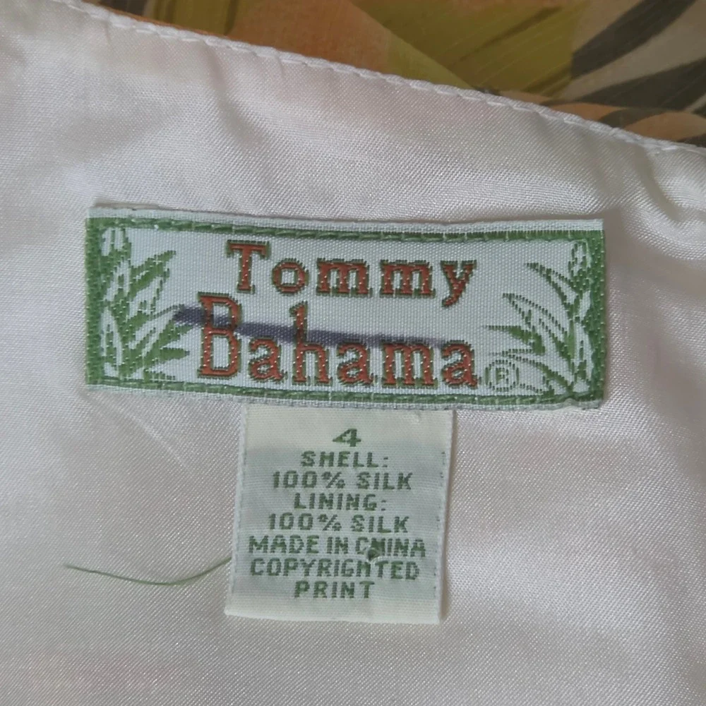 Tommy Bahama Vintage Orange Silk Tropical Floral Palm Tree Sunset Maxi Dress 4